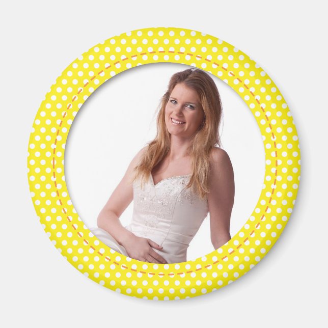 Polkadot Frame in yellow Magnet (Front)