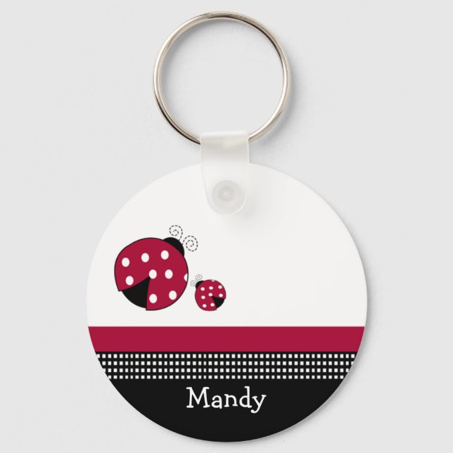 POLKADOT LADYBUGS Favour or Name Tag KEYCHAIN (Front)