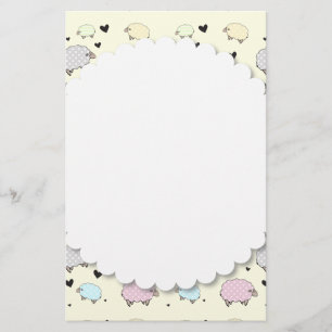 Polkadot Pastel Sheep Stationery