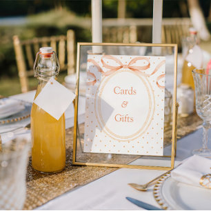 Polkadot Peach Cards & Gifts Sign