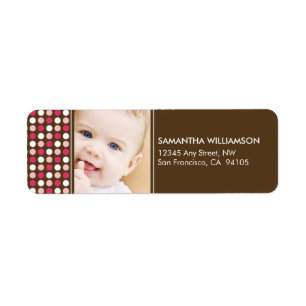 Polkadot Photo Return Address Labels (pink)