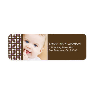 Polkadot Photo Return Address Labels (purple)