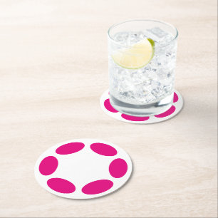 Polkadot Round Paper Coaster