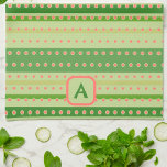 Polkadot Stripe Custom Initial Stylish Tea Towel<br><div class="desc">Chic Personalised Initial Stripe Polkadot Stylish kitchen towel. These fun, colourful towels are perfect to add some unique joy to your kitchen. Pair it with a bottle of wine and it makes a great personalised gift for friends, family, coworkers, neighbours, etc. Add an initial in the personalisation area. For more...</div>