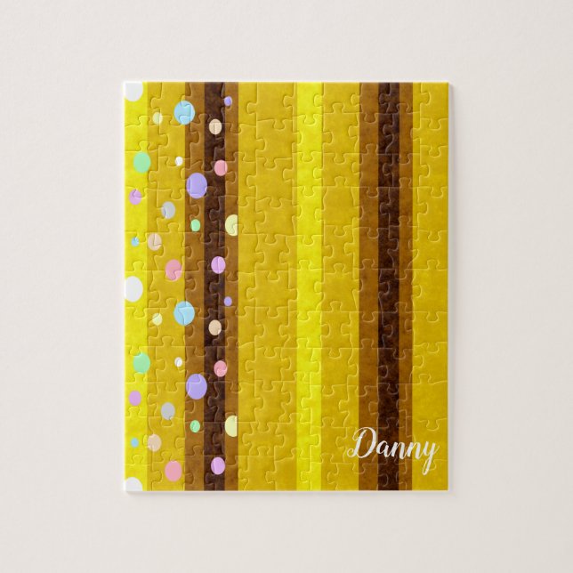 Polkadot Stripe Jigsaw Puzzle Daisy (Vertical)