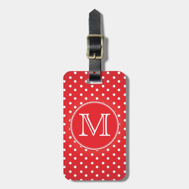 Polkadot Travel Bag Tag Template (Front Vertical)