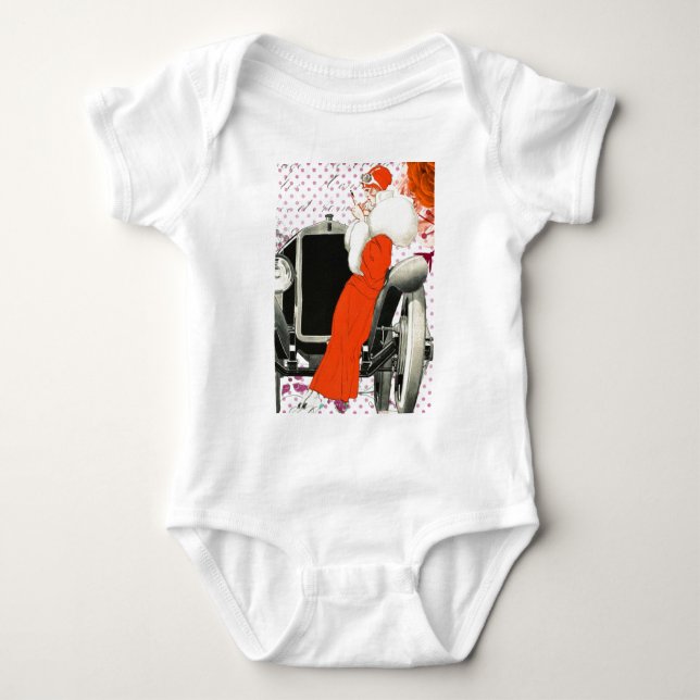 polkadots flapper baby bodysuit (Front)