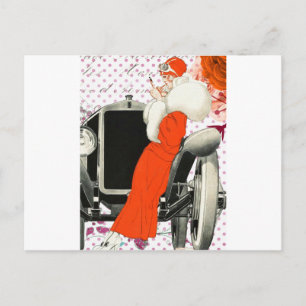 polkadots flapper postcard