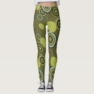 polkadots  flowers spring sport green leggings