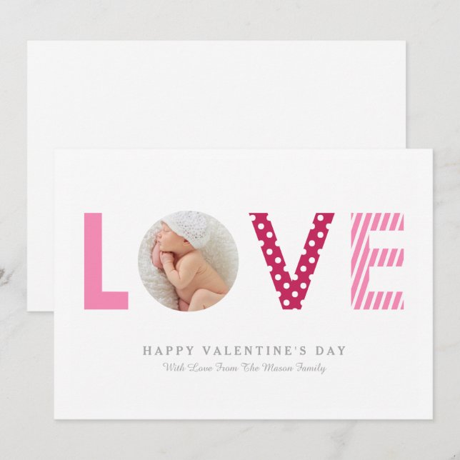Polkadots & Stripes | Pink/Red Invitation (Front/Back)