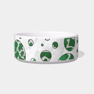 Polks Dot Cow Green and White Print Bowl