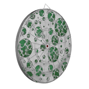 Polks Dot Cow Green and White Print Dartboard
