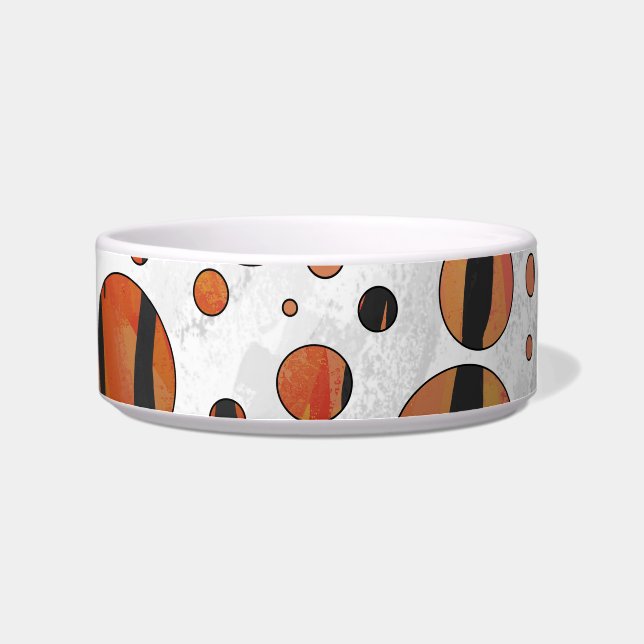 Polks Dot Tiger Hot orange and Black Print Bowl (Right)