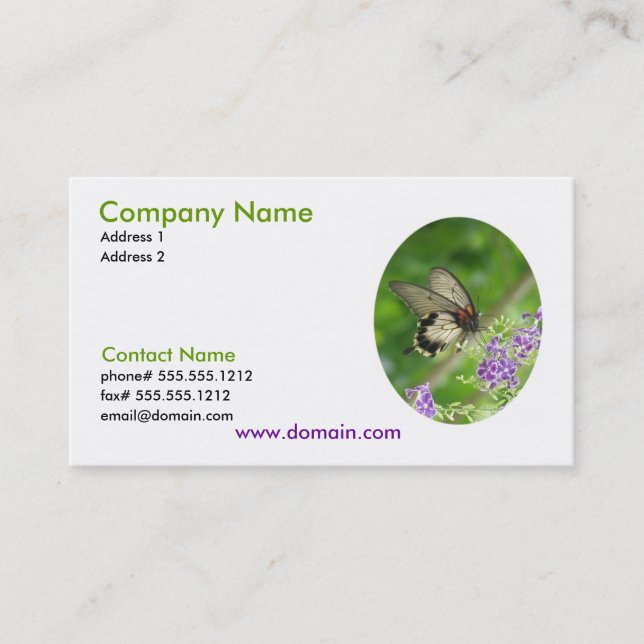 Pollinating Butterfly Business Card (Front)