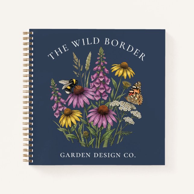 Pollinator Garden Notebook - Customisable Journal (Front)