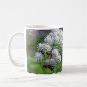 Pollinators on White Angelica Flowers Coffee Mug