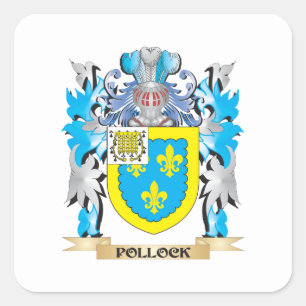 Pollock Coat of Arms - Family Crest Square Sticker