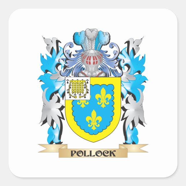 Pollock Coat of Arms - Family Crest Square Sticker (Front)