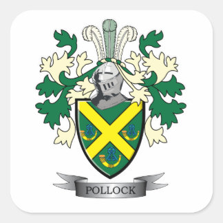 Pollock Family Crest Coat of Arms Square Sticker