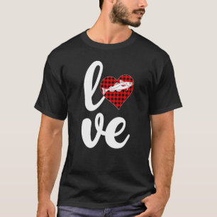 Pollock Fish Buffalo Plaid Love Pollock Valentines T-Shirt