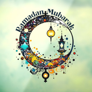 Pollock-style Ramadan Moon Window Cling