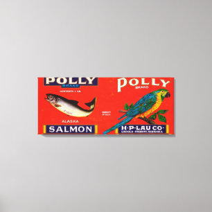 Polly Brand Salmon Label- Alaska Canvas Print