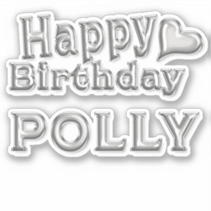Polly Happy Birthday silver Sticker