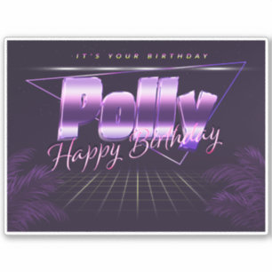 Polly Name Vorname lila retro Sticker Geburtstag