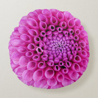 Polly Pink Dahlia Round Cushion