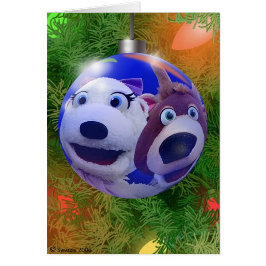 Polly Polar Bear and Reggie bulb Card