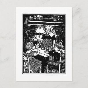 Polly Put the Kettle on Nursery Rhyme Postcard