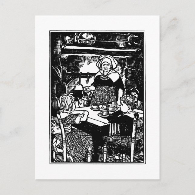 Polly Put the Kettle on Nursery Rhyme Postcard (Front)