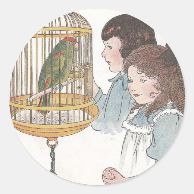 Polly the Parrot Classic Round Sticker (Front)