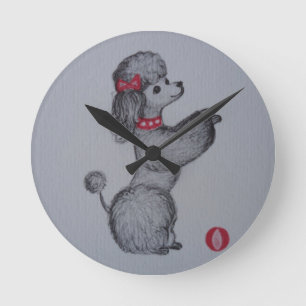Polly the Poodle Round Clock