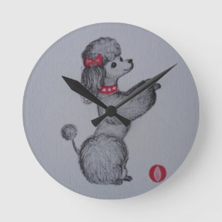 Polly the Poodle Round Clock