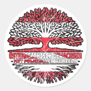 Polnisch Österreichisch Österreich Baum Classic Round Sticker