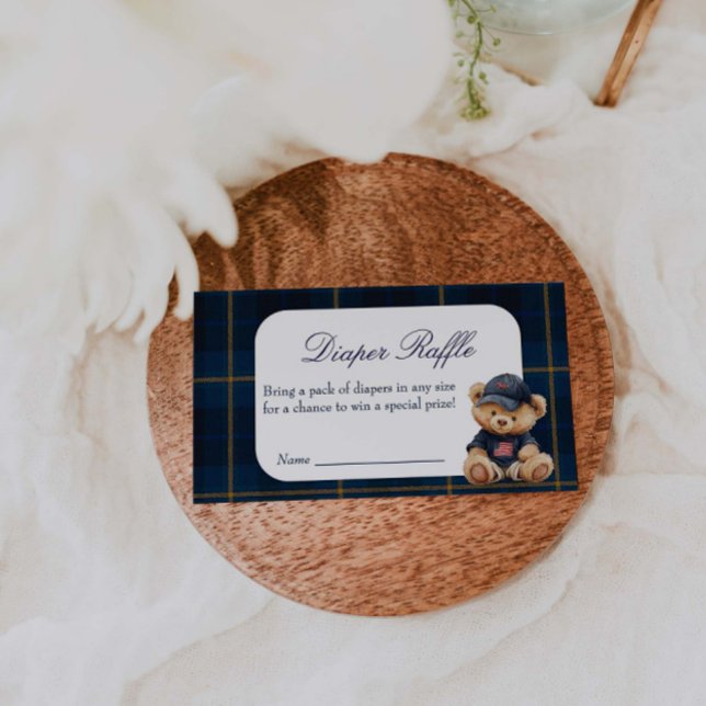 Polo Bear Baby Shower Diaper Raffle Enclosure Card (Creator Uploaded)