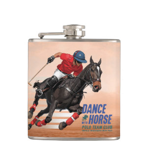 Polo Championship Equestrian Rider Dance w/ Horse Hip Flask