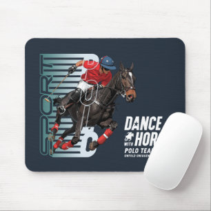 Polo Championship Equestrian Rider Dance w/ Horse Mouse Mat