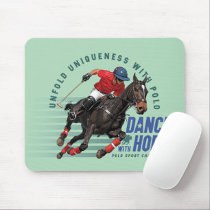 Polo Championship Equestrian Rider Dance w/ Horse Mouse Mat