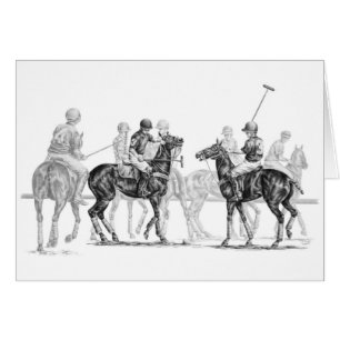 Polo Horse Match Drawing by Kelli Swan