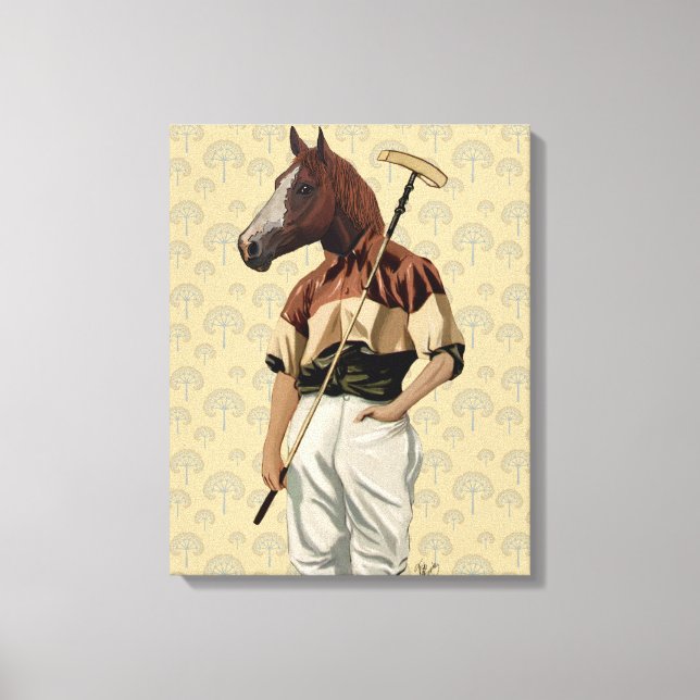 Polo Horse Portrait Canvas Print (Front)