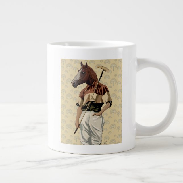 Polo Horse Portrait Large Coffee Mug (Right)