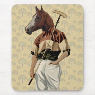 Polo Horse Portrait Mouse Mat