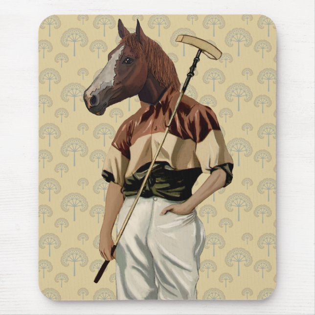 Polo Horse Portrait Mouse Mat (Front)