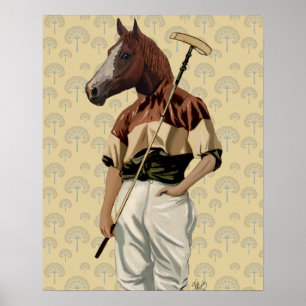 Polo Horse Portrait Poster
