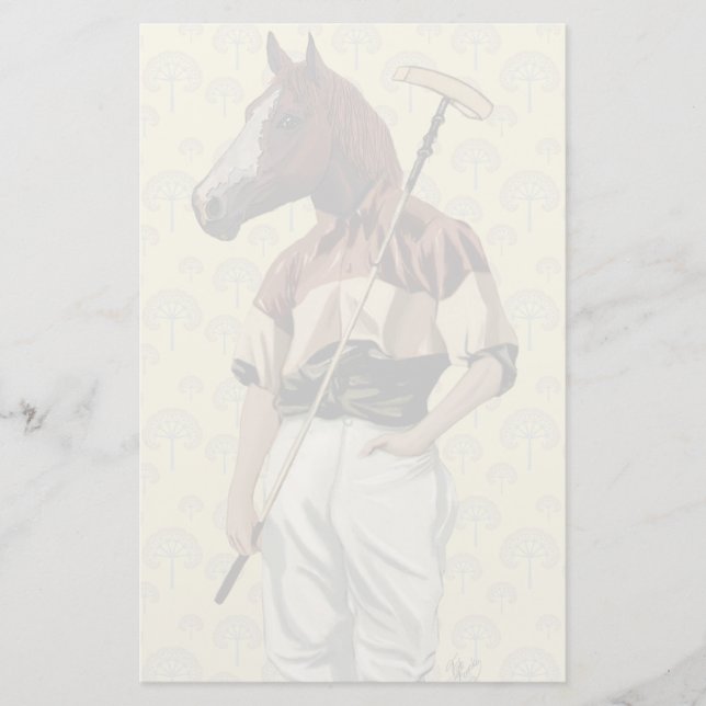 Polo Horse Portrait Stationery (Front)