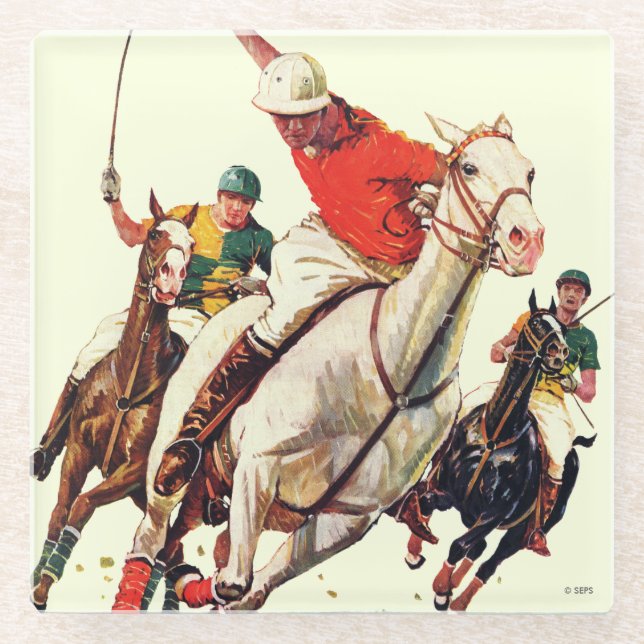 Polo Match Glass Coaster (Front)