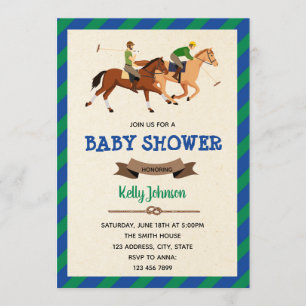 Polo match theme party invitation