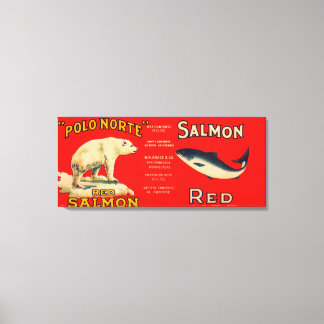 Polo Norte Brand Salmon Label- San Francisco, CA Canvas Print